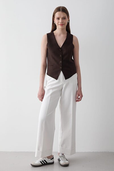 JASTE Kadın Astarlı Düğme Detaylı Yelek