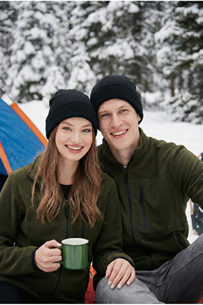 Buratti سترة صوفية بـ قصة ضيقة جيوب بسحاب، مقاومة للتكتل، مقاومة للبرودة، للج...