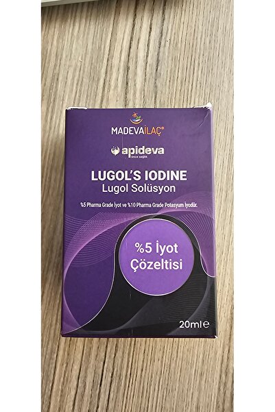 apideva %5 İyot Lügol | Damlalıklı Kapak | Alkolsüz | Yerli Üretim