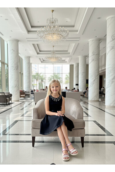WENA KİDS Pearl Collar Girls Evening Gown Dress Graduation Dress