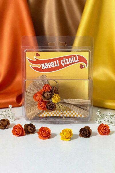 Hayali Çizgili Mini Buket Love Flowers Tasarım Koleksiyonluk, Sevgiliye Hediy...