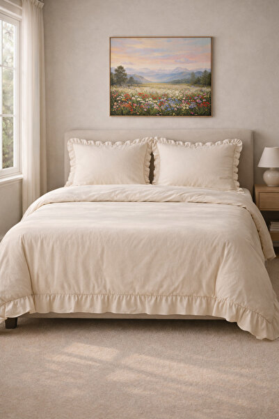 GÖRMEZ TEKSTİL Jednostruki set navlaka za poplun sa volanima, organski pamuk ...