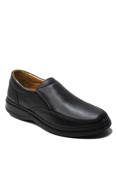 Yeşildaş Men's 100% Genuine Leather Comfort Orthopedic Sole Laceless Shoes