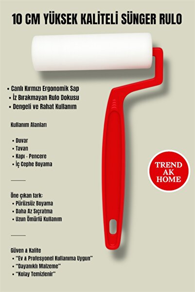 k karaaliler Iz Bırakmayan Ipek Fırça Ekstra Güçlü No: 1.5 + Sünger Rulo Seti 10 Cm + Yedek + Kadife Yedek 10 Cm