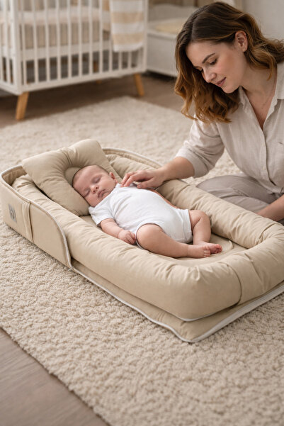 Jaju Baby Babynest Lüx Taşınabilir Çantalı Bebek Yuvası-Yatağı Babynest , Sey...