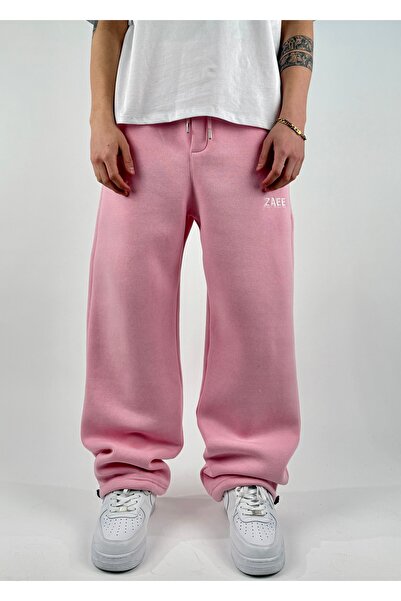 zaee Pantaloni de sport largi, cu picioare reglabile, brodați de iarnă