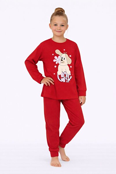 RAPAPA Πιτζάμες για κορίτσια με μακρυμάνικο βαμβακερό σχέδιο σκύλου 8408KI