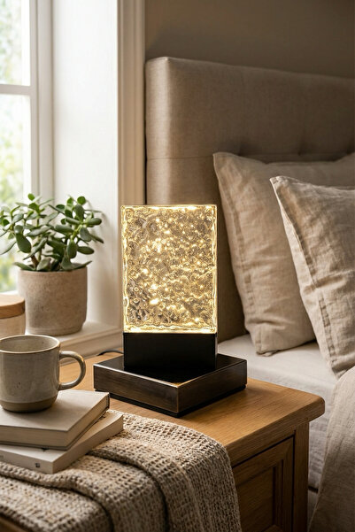 AbajurAksesuar Ledli Siyah Masa Lambası