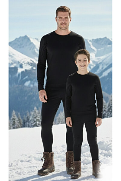 JAKC WAYS طقم حراري قطني للأولاد والبالغين (بنطلون ضيق + قميص داخلي) - للجنسين