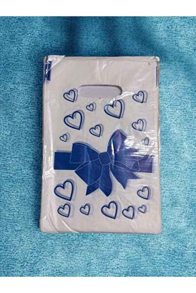 KENT Punga de mana imprimata cu fundita albastra 20x30 Cm 100 bucati.