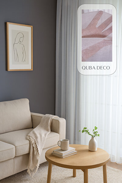 QUBA DECO Işıltı Keten Perdele decorativă din tul cu design elegant pentru su...