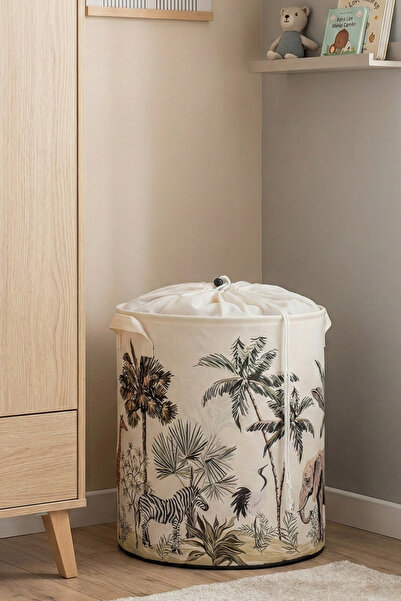 homyjr's Safari Printed Multi-Purpose Drawstring Toy Dirty Laundry Folding Or...