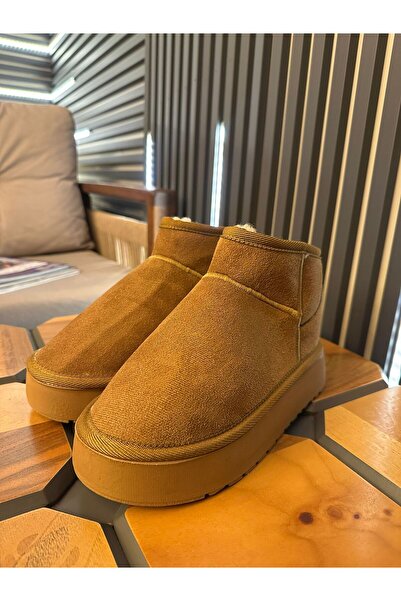 FEMME FATALE Si̇ena Suede с кожа отвътре Дебела подметка Къси дамски ботуши и...