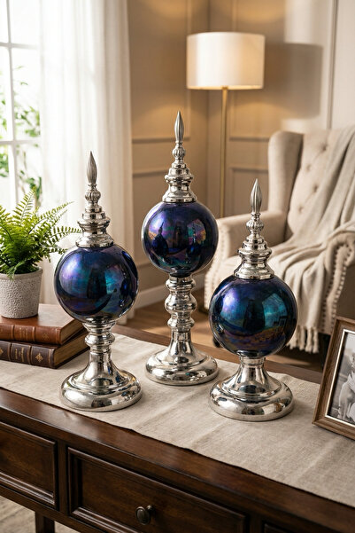 AbajurAksesuar Vientian Gümüş 3 lü Aksesuar