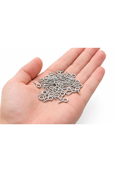 FlowerAksesuar 100 Adet - 6x12 Mm Takı Vidası, Halkalı Vida, Kancalı Vida, Ep...