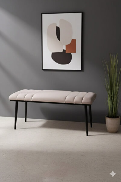 ÖZCAN METAL Siyah Metal Ayaklı Metal Kasalı Bench Mutfak Salon Antre Yatak Od...