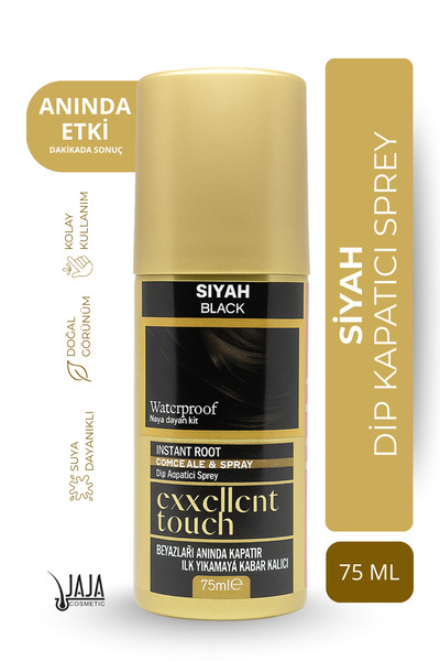 Jaja Siyah (Black) Dip Kapatıcı Saç Spreyi | 75 ML & Pratik Uygulama