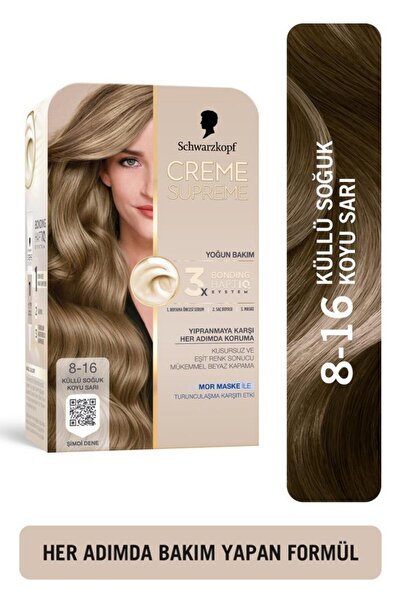 Schwarzkopf Creme Supreme 8-16 Küllü Soğuk Koyu Sarı