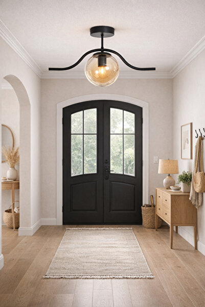 Modavize Meta Salon - Mutfak - Yatak Odası - Hol - Siyah Renk Bal Camlı Tekli...