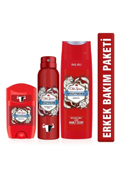 Old Spice 400ml Duş Jeli +150ml Deo+50ml Deo Stick Wolfthorn