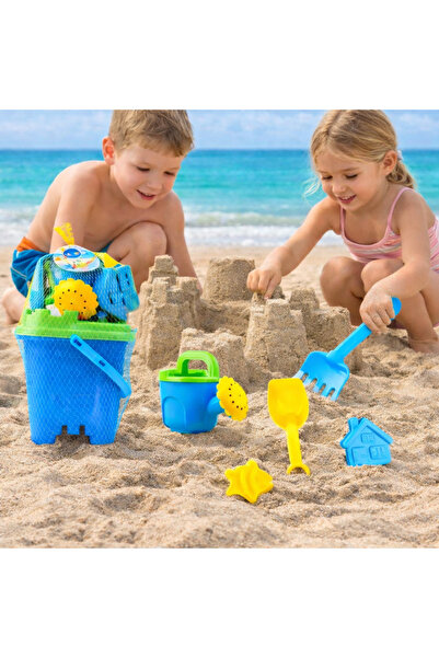 faial مجموعة لعب قلعة دلو الشاطئ بحجم كبير XL مكونة من 6 قطع فاخرة