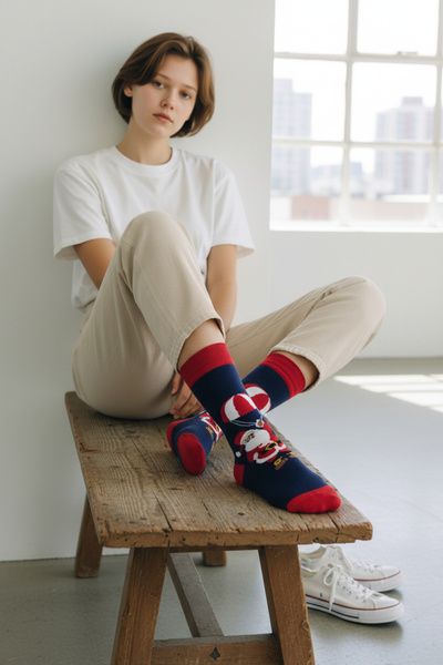 Esinti جوارب عيد الميلاد للجنسين، هدية ملونة منقوشة لعيد الميلاد للرجال والنس...