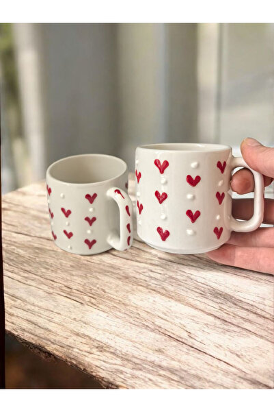 arsimhome 2 parça 2 kişilik kupa kalp desen