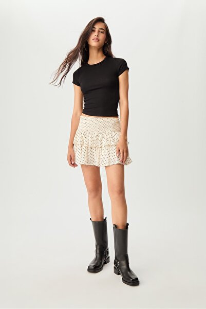 Stradivarius Volanlı mini şort etek