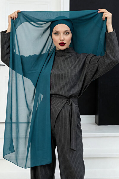 Aisha's Design Πρακτικό σάλι από σιφόν με χτενισμένο βαμβάκι στην πλάτη, Πετρ...