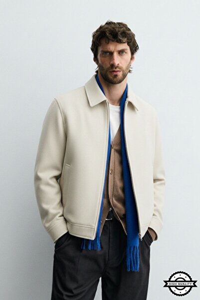 KOCCI ZRA Model Yeni Sezon Rahat Kesim Erkek Kısa Kaşe Kaban Ceket Mont