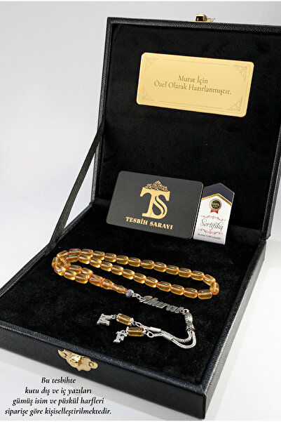 TESBİHSARAYI Kehribar Tesbih- Kadife Kutulu GÜMÜŞ İSİMLİ Tesbih -İsimi Soru &...