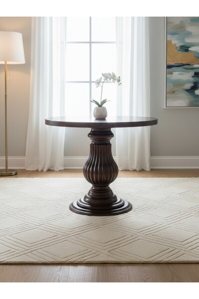 KleinHaus Furniture Balerin Ahşap Klasik Ayaklı Masa, Özel Tasarım, Masif Gür...