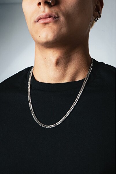 UKHWD SUPPLY قلادة سلسلة فولاذية كلاسيكية مقاس 6 مم × 55 سم KA1013GM