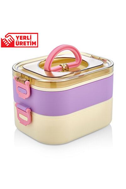 Yeniay Plastik Yerli Üretim 2 Kat Beslenme Kabı Saklama Kabı Lunch Box Öğrenc...