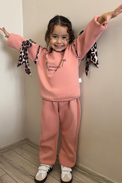 Donino Baby Donino Дівчачий спортивний костюм з леопардовим принтом на рукава...