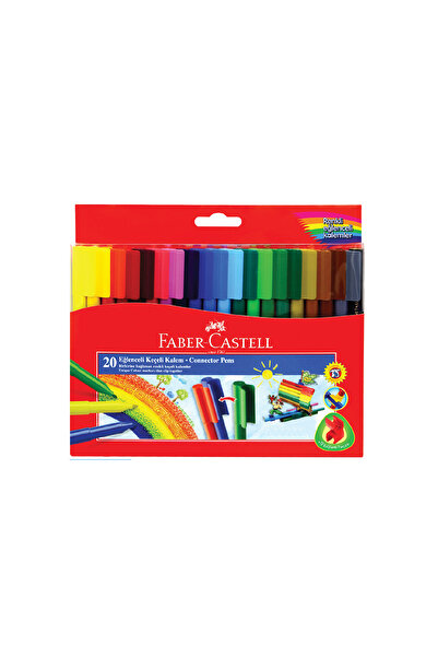 Faber Castell Eğlenceli Keçeli Kalem 20'li Set,Canlı Renkler, Su Bazlı Mürekk...