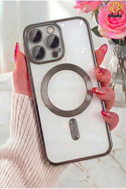 Fibaks İphone 16 Pro Uyumlu Kılıf Kamera Lens Korumalı Magsafe Şarj Kilifi Şe...