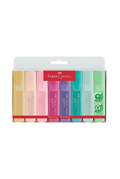 Faber Castell Pastel Renk Fosforlu Kalem 8'li Set, Su Bazlı, Ergonomik Tasarım