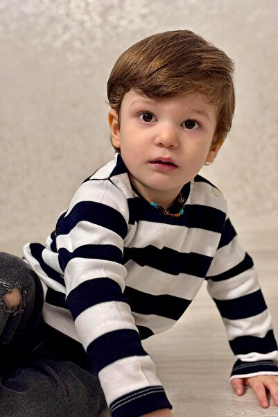 Breeze Baby Boy Long Sleeve T-Shirt with Placket, 9 Months-3 Years, Navy Blue