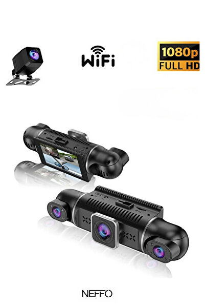 NEFFO 360° 4 Kanallı Araç İçi Kamera Wifi (Ön+Arka+Yan/İç) | Gece Görüş | 24 ...