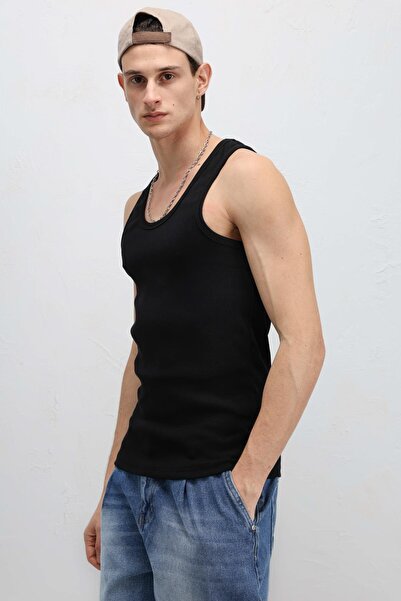 VAMOSCLO Athlete Black Washed Tank Top Camisole