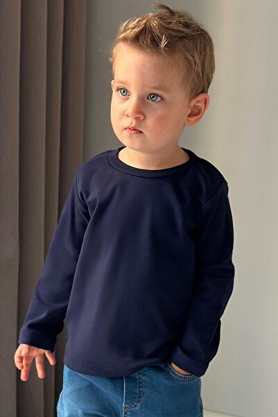 Breeze Erkek Çocuk Uzun Kollu Tişört Basic 1-4 Yaş, Lacivert