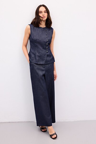 Sateen بنطلون ليفيا - أزرق داكن