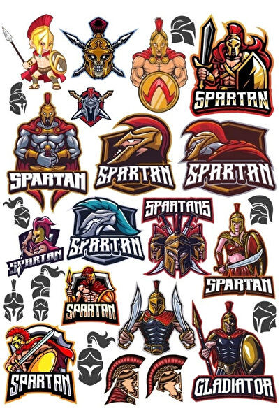 Reysa Tasarım مجموعة ملصقات Spartan Warrior مكونة من 1 20 قطعة للهاتف والكمبي...