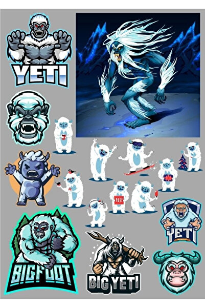 Reysa Tasarım مجموعة ملصقات يتي آيس مونستر مكونة من 17 قطعة للهاتف والكمبيوتر...