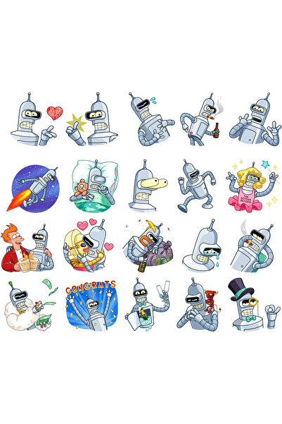 Reysa Tasarım مجموعة ملصقات الروبوتات 20 قطعة للهاتف، الجهاز اللوحي، الكمبيوت...