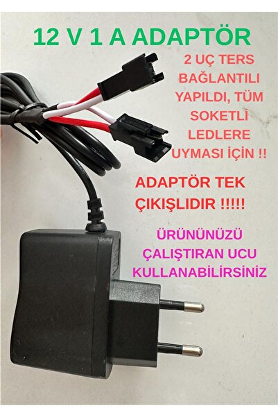 LİNBAX 12v 1a Modem Led Adaptörü Sm Soket Uçlu Çift Çıkış Ters Yönlü 12 Volt ...