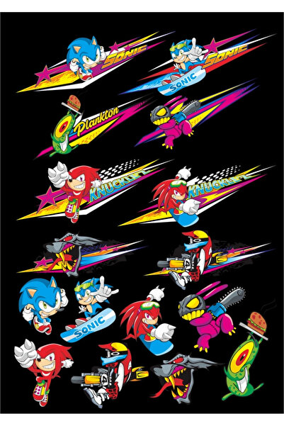 Reysa Tasarım مجموعة ملصقات شخصيات كرتونية مكونة من 16 قطعة للهاتف والكمبيوتر...