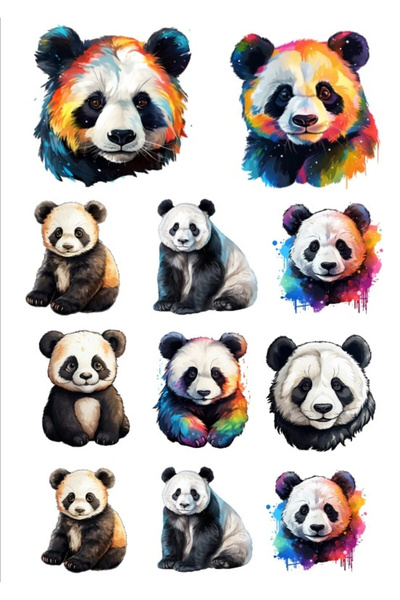 Reysa Tasarım Panda Patterned Colorful Sticker Set - 1