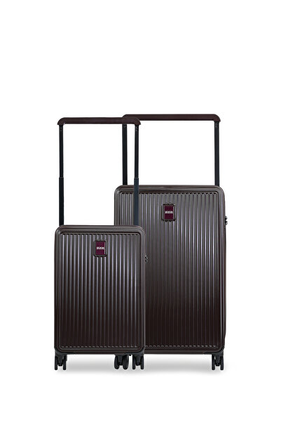 GROUND Ametis 2'li Valiz Seti Orta-Kabin - Patlican Moru - 10737